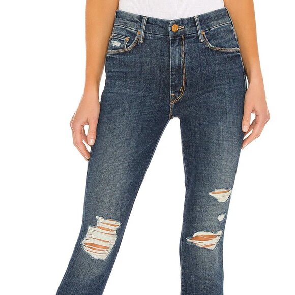 Mother High Waisted Looker Ankle Fray in Wicked Wildflower - Picture 3 of 14